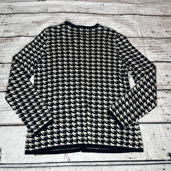 NWT Kate Hill Black/White Houndstooth Cardigan Size M - Picture 7 of 7
